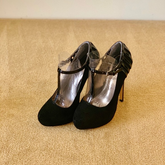 Black Suede Heels. Evening Wear.  5”. - Picture 2 of 7